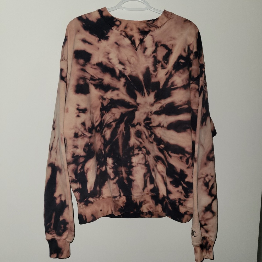 Champion Gray Tag Tie Dye Long Sleeve Sweatshirt Size XL Extra Large